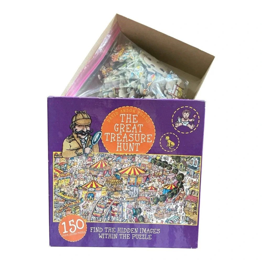 2 Puzzles Treasure Hunt Museum Maze Complete Jigsaw Great American Pc 100-150